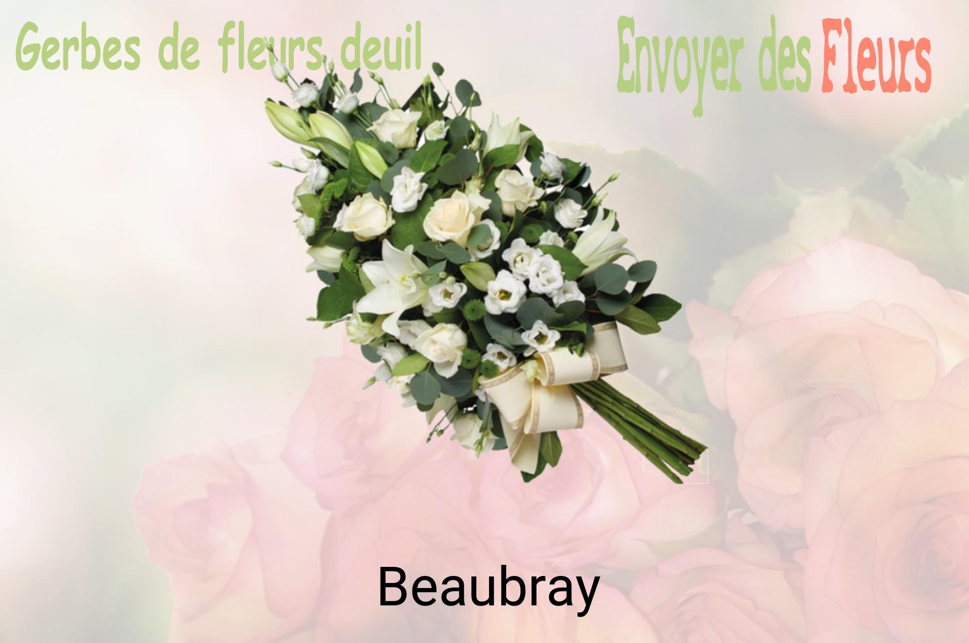 Gerbe de fleurs de deuil livrée à Beaubray